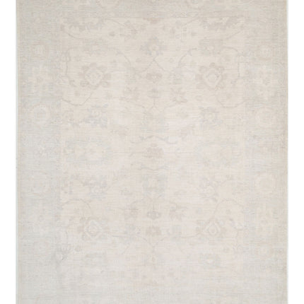 Oushak 9' 11" X 13' 1" Hand Knotted Wool Rug 9' 11" X 13' 1" (302 X 399) / Ivory / Wool
