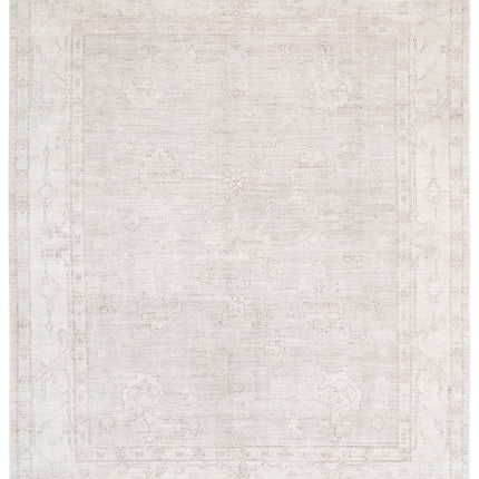 Oushak 8' 0" X 9' 11" Hand Knotted Wool Rug 8' 0" X 9' 11" (244 X 302) / Ivory / Wool