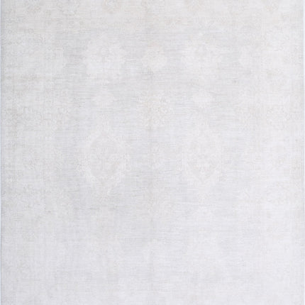 Oushak 7' 10" X 9' 0" Hand Knotted Wool Rug 7' 10" X 9' 0" (239 X 274) / Grey / Wool