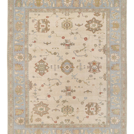 Oushak 10' 10" X 14' 2" Hand Knotted Wool Rug 10' 10" X 14' 2" (330 X 432) / Beige / Wool