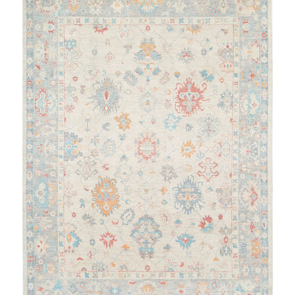 Oushak 8' 11" X 12' 4" Hand Knotted Wool Rug 8' 11" X 12' 4" (272 X 376) / Grey / Wool