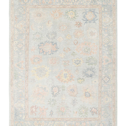 Oushak 9' 11" X 13' 7" Hand Knotted Wool Rug 9' 11" X 13' 7" (302 X 414) / Blue / Wool