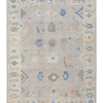 Oushak 9' 2" X 11' 11" Hand Knotted Wool Rug 9' 2" X 11' 11" (280 X 363) / Grey / Wool
