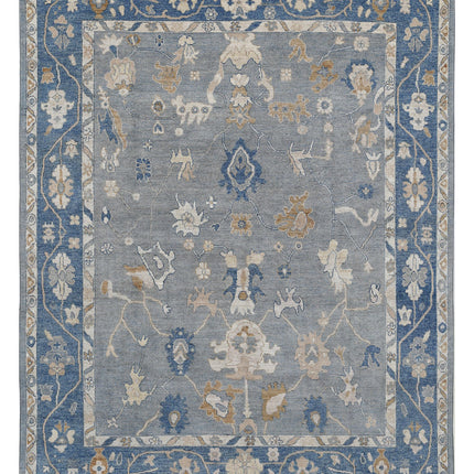 Oushak 8' 0" X 9' 10" Hand Knotted Wool Rug 8' 0" X 9' 10" (244 X 300) / Grey / Wool