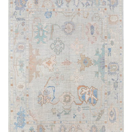 Oushak 7' 8" X 10' 0" Hand Knotted Wool Rug 7' 8" X 10' 0" (234 X 305) / Silver / Wool