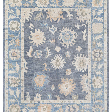 Oushak 8' 0" X 9' 10" Hand Knotted Wool Rug 8' 0" X 9' 10" (244 X 300) / Grey / Wool