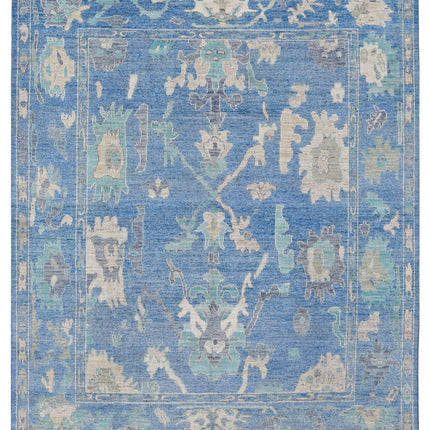 Oushak 8' 0" X 10' 0" Hand Knotted Wool Rug 8' 0" X 10' 0" (244 X 305) / Blue / Wool