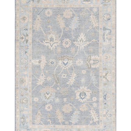 Oushak 5' 10" X 9' 0" Hand Knotted Wool Rug 5' 10" X 9' 0" (178 X 274) / Grey / Wool