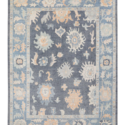 Oushak 10' 2" X 13' 8" Hand Knotted Wool Rug 10' 2" X 13' 8" (310 X 417) / Grey / Wool