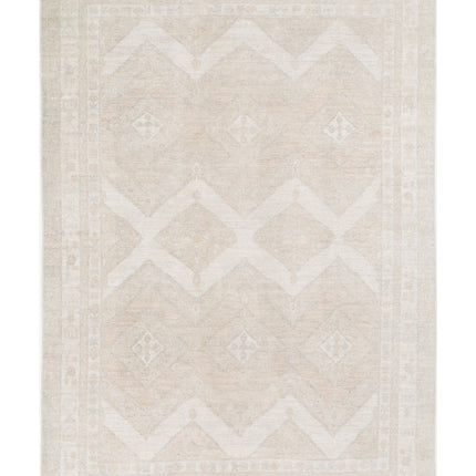 Oushak 6' 2" X 8' 10" Hand Knotted Wool Rug 6' 2" X 8' 10" (188 X 269) / Taupe / Wool