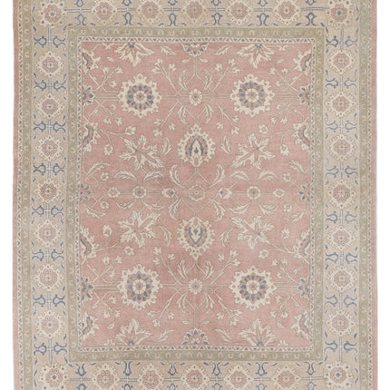 Oushak 6' 10" X 8' 5" Hand Knotted Wool Rug 6' 10" X 8' 5" (208 X 257) / Peach / Wool