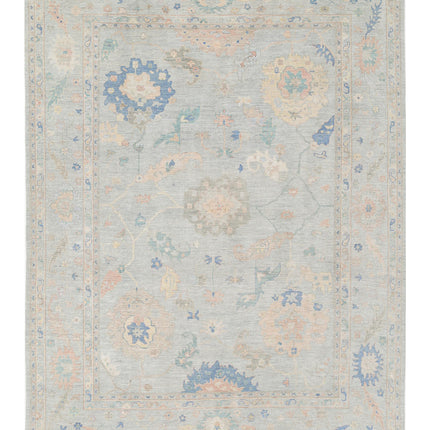 Oushak 10' 0" X 13' 3" Hand Knotted Wool Rug 10' 0" X 13' 3" (305 X 404) / Grey / Wool