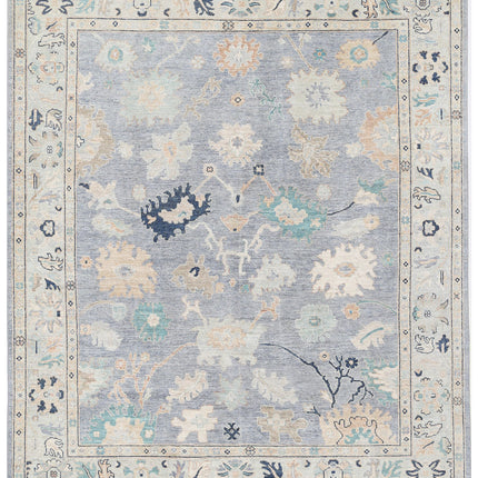 Oushak 8' 1" X 9' 9" Hand Knotted Wool Rug 8' 1" X 9' 9" (246 X 297) / Grey / Wool