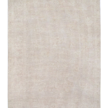 Oushak 8' 8" X 11' 10" Hand Knotted Wool Rug 8' 8" X 11' 10" (264 X 361) / Ivory / Wool