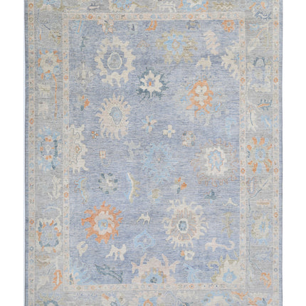 Oushak 10' 0" X 13' 11" Hand Knotted Wool Rug 10' 0" X 13' 11" (305 X 424) / Blue / Wool