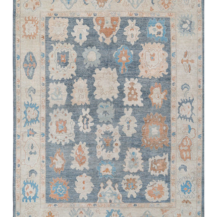 Oushak 10' 3" X 13' 10" Hand Knotted Wool Rug 10' 3" X 13' 10" (312 X 422) / Grey / Wool