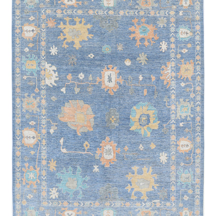 Oushak 9' 2" X 11' 10" Hand Knotted Wool Rug 9' 2" X 11' 10" (280 X 361) / Blue / Wool