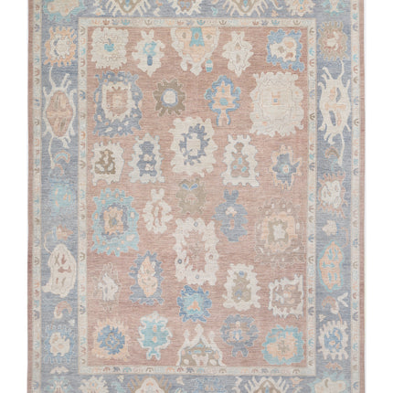 Oushak 10' 0" X 13' 11" Hand Knotted Wool Rug 10' 0" X 13' 11" (305 X 424) / Brown / Wool