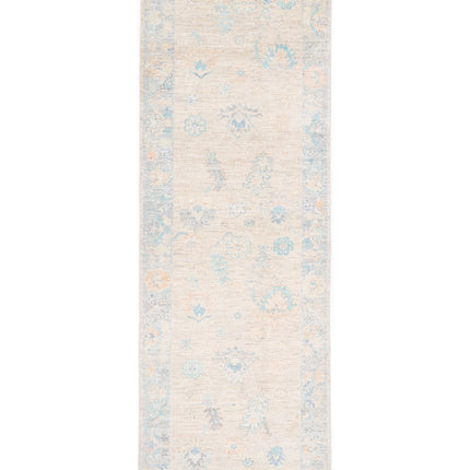 Oushak 3' 0" X 9' 7" Hand Knotted Wool Rug 3' 0" X 9' 7" (91 X 292) / Taupe / Wool