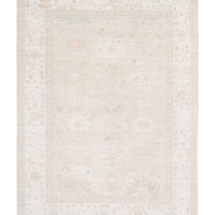 Oushak 8' 11" X 12' 4" Hand Knotted Wool Rug 8' 11" X 12' 4" (272 X 376) / Grey / Wool