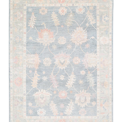 Oushak 10' 0" X 13' 7" Hand Knotted Wool Rug 10' 0" X 13' 7" (305 X 414) / Grey / Wool
