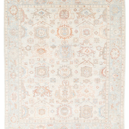 Oushak 7' 9" X 9' 9" Hand Knotted Wool Rug 7' 9" X 9' 9" (236 X 297) / Blue / Wool