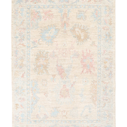 Oushak 4' 0" X 6' 0" Hand Knotted Wool Rug 4' 0" X 6' 0" (122 X 183) / Taupe / Wool