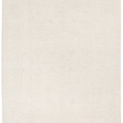Oushak 8' 1" X 9' 9" Hand Knotted Wool Rug 8' 1" X 9' 9" (246 X 297) / Ivory / Wool