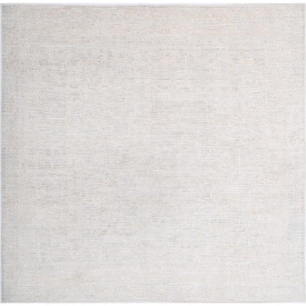 Oushak 7' 7" X 7' 10" Hand Knotted Wool Rug 7' 7" X 7' 10" (231 X 239) / Silver / Wool