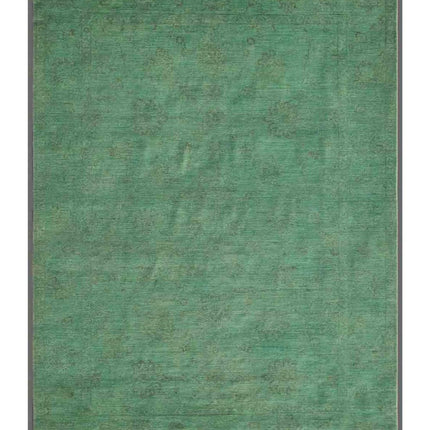 Overdye 8' 2" X 11' 4" Hand Knotted Wool Rug 8' 2" X 11' 4" (249 X 345) / Green / Wool
