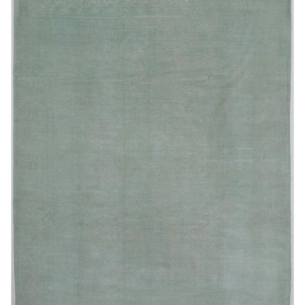 Overdye 8' 11" X 11' 5" Hand Knotted Wool Rug 8' 11" X 11' 5" (272 X 348) / Green / Wool