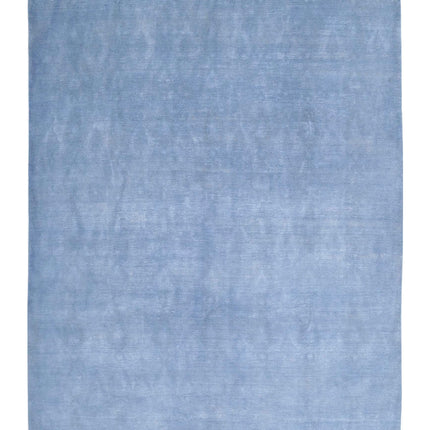 Overdye 8' 8" X 12' 0" Hand Knotted Wool Rug 8' 8" X 12' 0" (264 X 366) / Blue / Wool