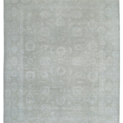 Overdye 9' 1" X 11' 4" Hand Knotted Wool Rug 9' 1" X 11' 4" (277 X 345) / Green / Wool