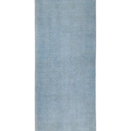 Overdye 2' 5" X 6' 7" Hand Knotted Wool Rug 2' 5" X 6' 7" (74 X 201) / Teal / Wool