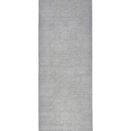 Overdye 2' 7" X 8' 3" Hand Knotted Wool Rug 2' 7" X 8' 3" (79 X 251) / Grey / Wool