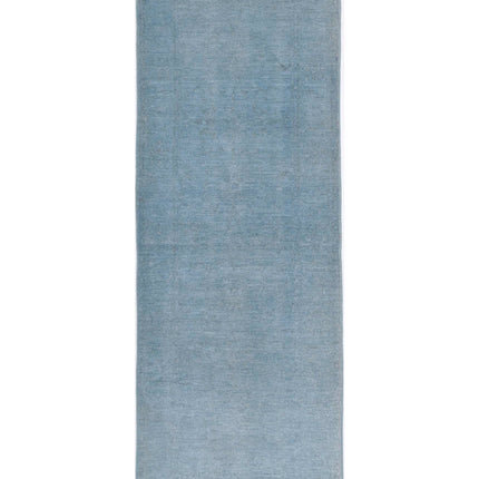 Overdye 2' 4" X 6' 9" Hand Knotted Wool Rug 2' 4" X 6' 9" (71 X 206) / Teal / Wool