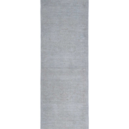 Overdye 2' 9" X 9' 11" Hand Knotted Wool Rug 2' 9" X 9' 11" (84 X 302) / Grey / Wool