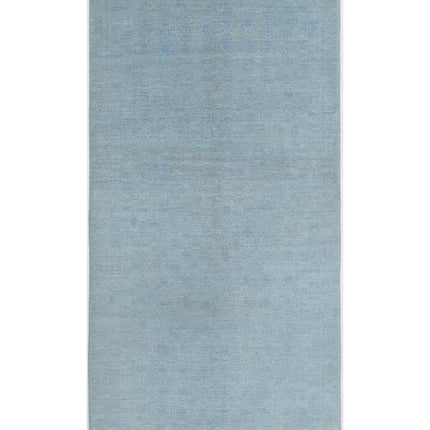 Overdye 4' 7" X 9' 6" Hand Knotted Wool Rug 4' 7" X 9' 6" (140 X 290) / Blue / Wool