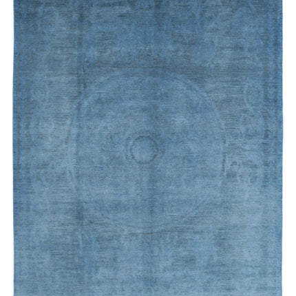Overdye 7' 8" X 10' 1" Hand Knotted Wool Rug 7' 8" X 10' 1" (234 X 307) / Blue / Wool