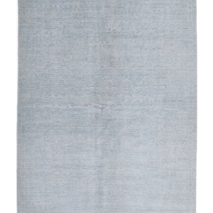 Overdye 4' 9" X 6' 8" Hand Knotted Wool Rug 4' 9" X 6' 8" (145 X 203) / Silver / Wool