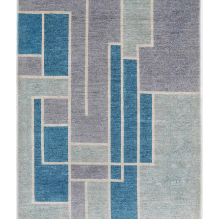 Overdye 2' 9" X 3' 10" Hand Knotted Wool Rug 2' 9" X 3' 10" (84 X 117) / Grey / Wool