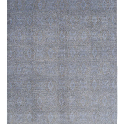 Overdye 8' 0" X 10' 7" Hand Knotted Wool Rug 8' 0" X 10' 7" (244 X 322) / Grey / Wool