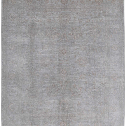 Overdye 7' 10" X 9' 6" Hand Knotted Wool Rug 7' 10" X 9' 6" (239 X 290) / Grey / Wool