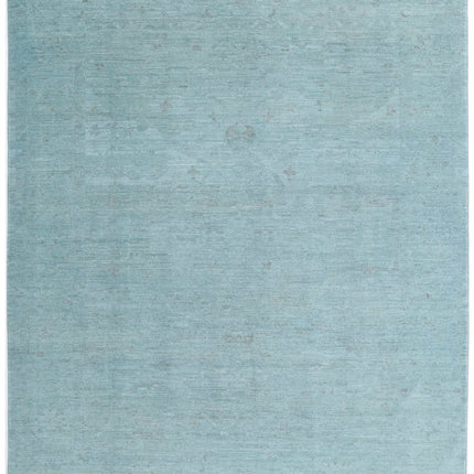 Overdye 8' 0" X 9' 9" Hand Knotted Wool Rug 8' 0" X 9' 9" (244 X 297) / Teal / Wool