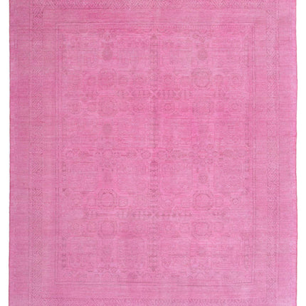 Overdye 7' 9" X 9' 10" Hand Knotted Wool Rug 7' 9" X 9' 10" (236 X 300) / Pink / Wool