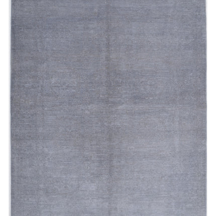 Overdye 5' 7" X 7' 5" Hand Knotted Wool Rug 5' 7" X 7' 5" (170 X 226) / Grey / Wool