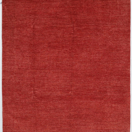 Overdye 8' 1" X 9' 7" Hand Knotted Wool Rug 8' 1" X 9' 7" (246 X 292) / Red / Wool