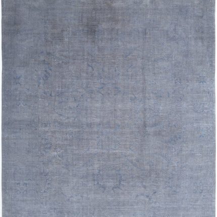 Overdye 11' 7" X 13' 9" Hand Knotted Wool Rug 11' 7" X 13' 9" (353 X 419) / Grey / Wool