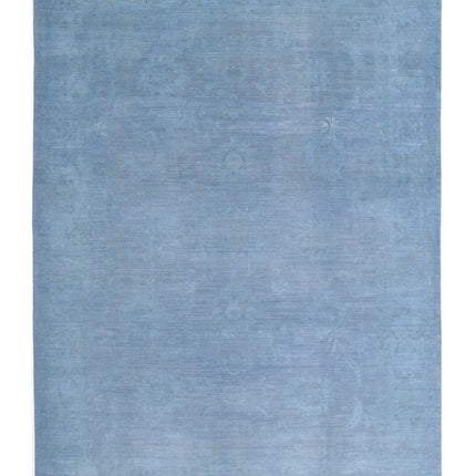 Overdye 9' 9" X 13' 8" Hand Knotted Wool Rug 9' 9" X 13' 8" (297 X 417) / Blue / Wool