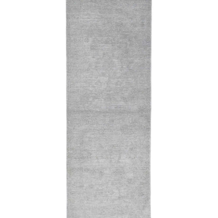 Overdye 2' 8" X 8' 6" Hand Knotted Wool Rug 2' 8" X 8' 6" (81 X 259) / Grey / Wool